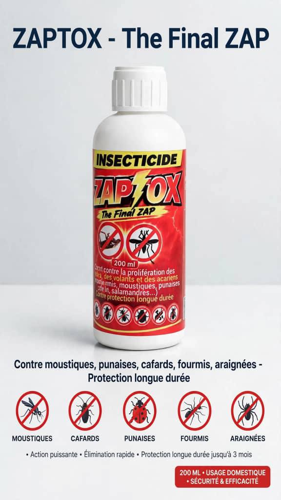 ZAPTOX contre moustiques, punaises, cafards, fourmis et araignées